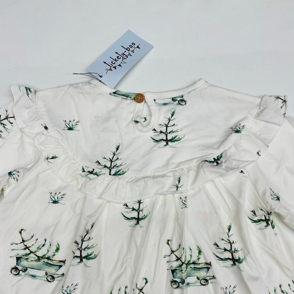 NWT Tickety-Boo NB Winter Wagon Ruffle Top Dress - Picture 4 of 5